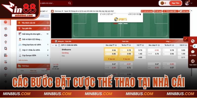 Các bước đặt cược thể thao tại nhà cái