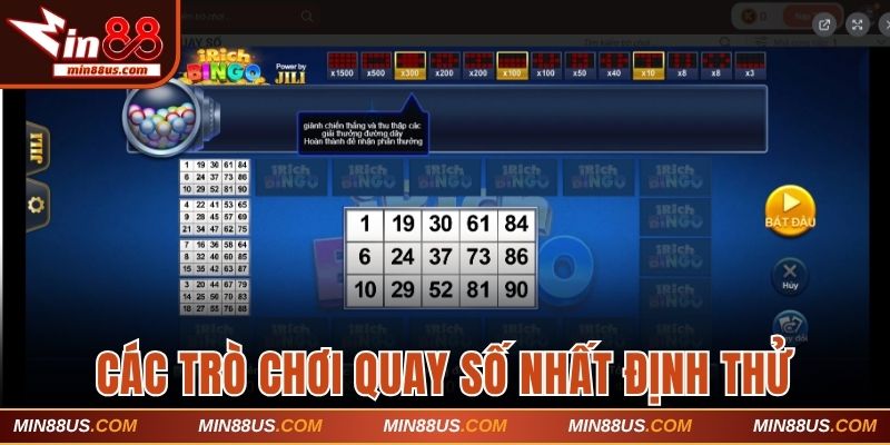 Các trò chơi quay số nhất định thử tại nhà cái
