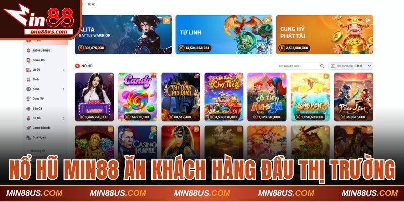 Nổ hũ Min88 ăn khách hàng đầu thị trường