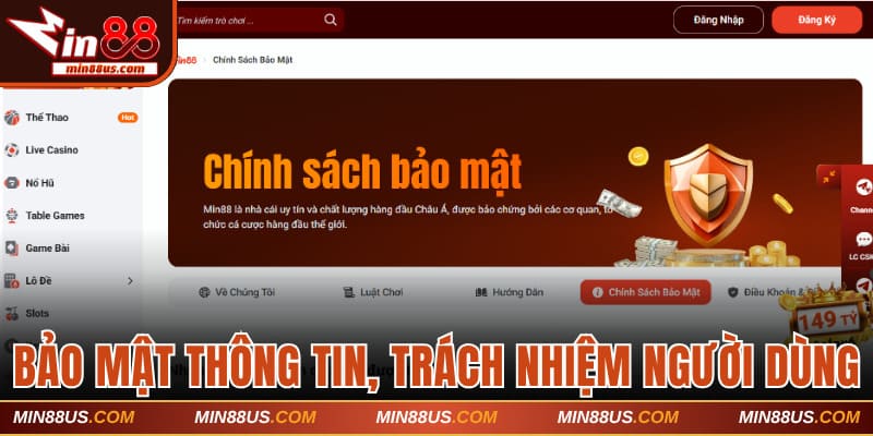 Quy định về bảo mật thông tin và trách nhiệm người dùng