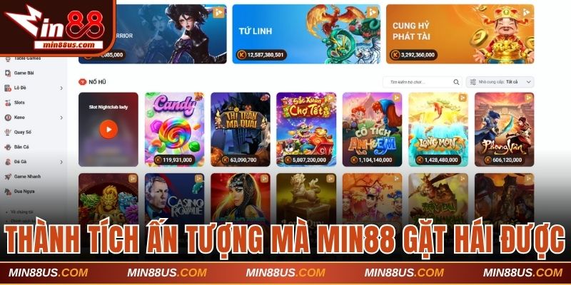 Thành tích ấn tượng mà Min88 gặt hái được 