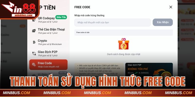 Thanh toán sử dụng hình thức Free Code